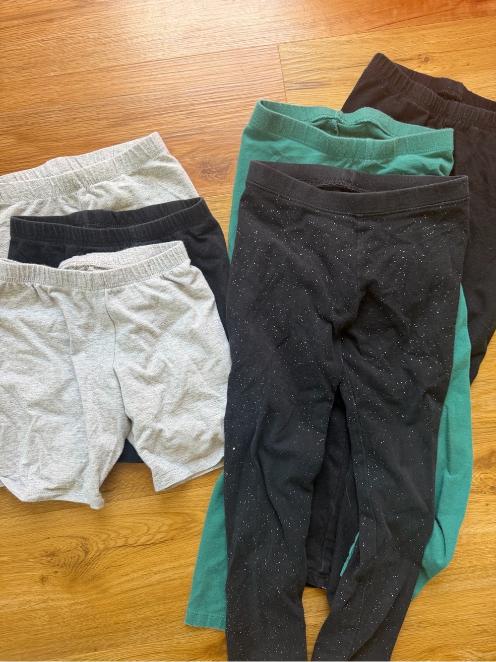 Kids Leggings and Shorts Set - Black, Gray, Green